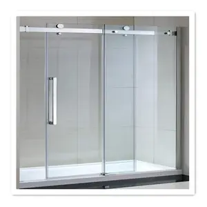 Kaca shower anti gores, shower glass layar shower tempered glass dinding kamar mandi panel kaca pintu kamar mandi