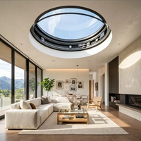 Ventana de Techo Eléctrica Automática Redonda de Aleación de Aluminio BOCHARM con Sensor de Lluvia, Alta Transparencia, Moderna, para Isla de Cocina o Exteriores