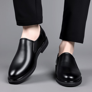 Chaussures en cuir pour hommes, style business, noires, mocassins formels pour le travail, le bureau, toutes saisons, pour adultes - Product Image 4