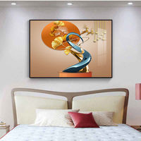 Vente en gros de décoration de restaurant géométrie horizontale moderne luxe boîte électrique obstruction couvercle de compteur électrique peinture décorative