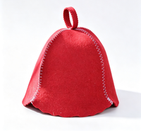Chapeau en feutre de laine pour sauna avec boucle de suspension, chapeau pratique pour banya, accessoire de sauna pour la vente en gros