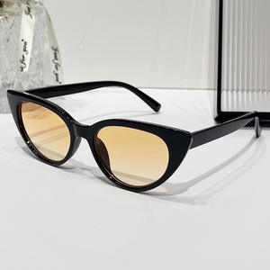 新しい個性的なプラスチック製の小さな楕円形TR90フレーム、キャットアイ、べっ甲柄、ファッショナブルなイレギュラー、レトロ、偏光TAC、UVカットサングラス - Product Image 2