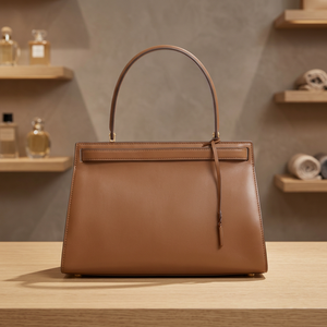 Bolso de Mano de Cuero Genuino Marrón Estilo Nuevo de BS International, Bolso Cruzado Personalizado para Mujer con Dos Correas, Cierre de Cremallera, Impermeable y Ligero para la Noche - Product Image 2