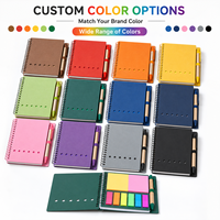 Ensemble de carnets en papier recyclé avec stylo, notes adhésives, journal à spirales, cadeau promotionnel personnalisé avec logo, vente en gros, écologique, pour le bureau et l'école