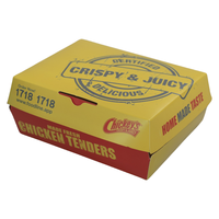Caja de embalaje de grado alimenticio desechable con logotipo personalizado para restaurante, pollo frito para llevar, patatas fritas, hamburguesa, Hamburguesa en relieve