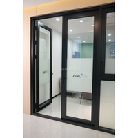 AMJ-Puertas y ventanas de aluminio para patio exterior, puertas y ventanas abatibles de doble acristalamiento, puertas francesas