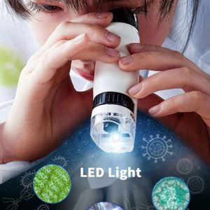 Kit de microscope portable à main en ABS avec lumière LED 60X-120X pour laboratoire, extérieur, boîte couleur, maison, école, sciences biologiques, cadeau - Product Image 4