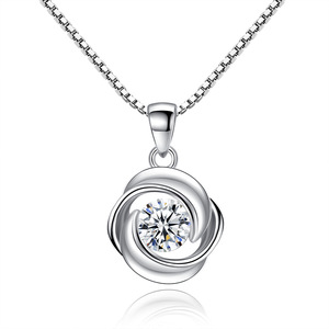 Gioielli in zircone versione coreana, collana a prima vista, collana con zircone rotante - Product Image 1
