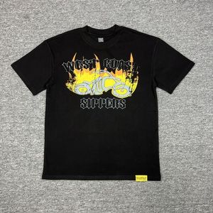 T-shirt da uomo in 100% cotone lavorato a maglia a maniche corte con stampa di personaggi <span class=keywords><strong>horror</strong></span> e tipografia audace per lo streetwear retrò di Los Angeles - Product Image 6