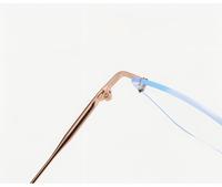 XPZ Nouvelles lunettes de myopie rétro sans monture de style coréen avec bordure dorée et protection anti-lumière bleue, pour hommes et femmes, personnalisables