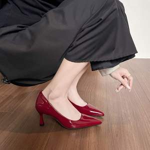 Zapatos de Plataforma Elegantes y Sencillos con Diseño de Punta Puntiaguda, Zapatos Sexys para Mujer con Tacón de 7 cm, Tendencia de Moda - Product Image 4