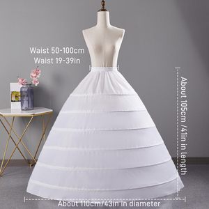Wholesale in Stock Wedding Dress Petticoat <strong>White</strong> Crinoline Petticoat <strong>Underskirts</strong> 6-Hoops Skirt for Woman - Product Image 3