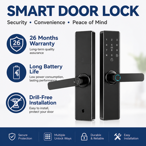 Cerradura de Puerta Biométrica Semiautomática Sinon de Aleación de Zinc, Impermeable, Sin Llave, para Puerta de Madera de Seguridad - Product Image 1