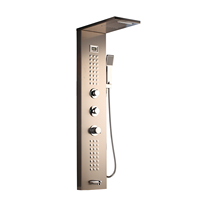 Panneau de douche thermostatique avec pommeau de pluie en acier inoxydable et céramique pour eau douce