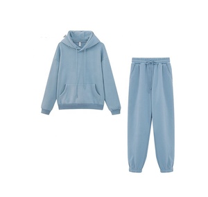 <b>Men's</b> Customized Logo Sweat Suits Plus Size Plain Cotton Hoodie Tracksuit 100% Cotton Wholesale Jogging Suits for Spring Season - Product Image 6