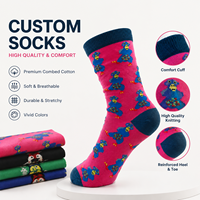 Chaussettes de sport antidérapantes personnalisées en gros, motif dessin animé coloré, coton doux, logo promotionnel sur le dessous, cadeaux promotionnels de marque