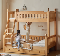 XINSHIYI 2024 neues Stil Kinderetagenbett mit Leiter und Ablage treppe Großhandel Massivholzmöbel für Kinderzimmer