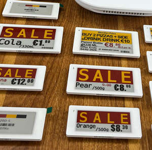 Etiqueta Electrónica de Precio ESL con Pantalla de Tinta Electrónica (E Ink/E-Paper) de 1.54, 2.13, 2.66, 2.9, 3.5, 4.8 y 7.5 Pulgadas, 4 Colores, Inteligente, con RFID, para Supermercados y Centros Comerciales - Product Image 1