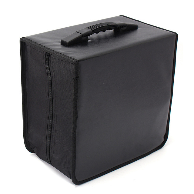 Large Capacity PU Leather CD or DVD Storage Case Portable Zippered Disc Organizer Bag with Handle for CDs or DVDs