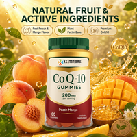 Gummies CoQ10 Marque Blanche 200mg par Portion Saveur Pêche Mangue 60 Unités Complément Alimentaire OEM ODM Formule Personnalisée
