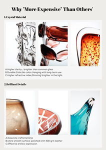 Jarrón de cristal ámbar con degradado de lujo nórdico y frutero con artesanía de corte artístico <span class=keywords><strong>para</strong></span> centro de mesa <span class=keywords><strong>para</strong></span> fiestas - Product Image 5