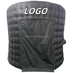 ไฟ LED สองประตูแบบสั่งทำบนพื้นผิวสีดำด้านนอกสีเงินสำหรับบูธภาพถ่าย360 - Product Image 1