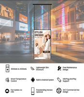 Pantalla de Techo 4K de Alta Calidad, Monitor Publicitario de 55 Pulgadas, 500-700 Nits, Pantalla Android para Supermercados