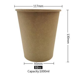 Bols à soupe jetables écologiques en papier kraft à paroi simple pour soupes à emporter, malatang, nouilles et bouillons gras - Product Image 5