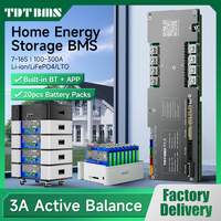 BMS Inteligente LiFePO4 16S 48V con WiFi RS485 CAN, Balanceador Activo, BMS 8S 24V 100A 200A para Inversor Solar Ess Victron Deye Growatt