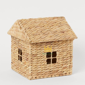 Water hyacinth house shape with lid <b>basket</b> for decorating baby shower parties <b>cheap</b> price from Vietnam - Product Image 4