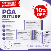 Fil de suture médical PGA stérile tressé avec aiguille pour usage vétérinaire, hospitalier et clinique