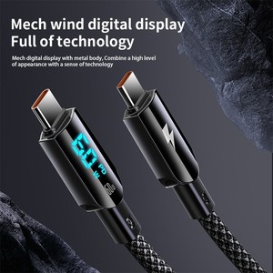 Loại C 60W <span class=keywords><strong>LED</strong></span> Hiển Thị Kỹ Thuật Số Nhanh Chóng Sạc Cáp <span class=keywords><strong>USB</strong></span> C Để C Sạc Dây Phí Dòng Dữ Liệu Cho <span class=keywords><strong>iPhone</strong></span> 16 Samsung Macbook - Product Image 3