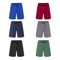 Stijlvolle Herenwijnrode Strandshort Met Effen Patroon Modieuze Waterdichte Bikini 'S En Strandkleding Van Puur Polyester
