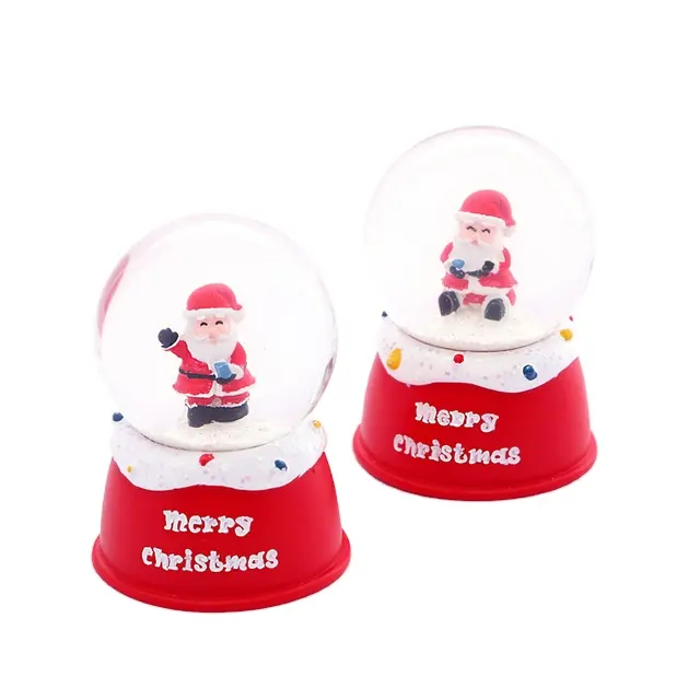 Vente chaude cadeau personnalisé résine père noël boule à neige de noël globe d'eau pour la collecte