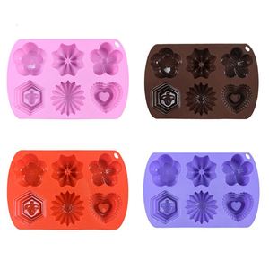 6-in-1 Pattern DIY Baking Mold New Manual Silicone Cake <b>Chocolate</b> Ice Cream Baby Food Supplement Mold Customized Color & Logo - Product Image 2