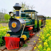 Mini-train électrique touristique Hualong City Sightseeing avec rails, moteur 4KW, capacité de 32 personnes, couleur personnalisable, à vendre
