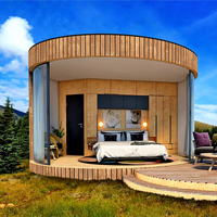 Maison intelligente de luxe moderne, design circulaire préfabriqué en acier, étanche pour l'extérieur, petite maison, construction rapide pour villas