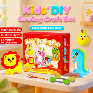 Kit de couture pour enfants, 8 pièces, poupées animales en feutre, jouet éducatif, artisanat amusant, pour enfants de 7 à 14 ans - Product Image 1