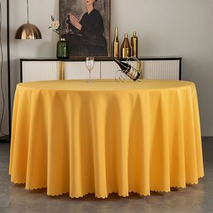 Tovaglia bianca rotonda in poliestere da 120 pollici all'ingrosso per banchetti nuziali tovaglia impermeabile - Product Image 5