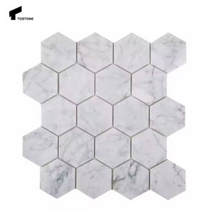 Mattonelle di mosaico esagonale in <span class=keywords><strong>marmo</strong></span> bianco lucido naturale conciso naturale <span class=keywords><strong>per</strong></span> il Design moderno del pavimento della parete della <span class=keywords><strong>cucina</strong></span> del bagno - Product Image 3