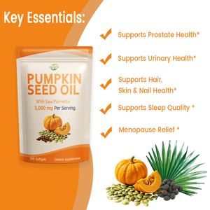 Aceite de Semilla de Calabaza Haccp OEM ODM, 3000 Mg por Porción, 300 Cápsulas Blandas, Suplemento Dietético con Saw Palmetto - Product Image 4