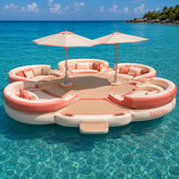 Plateforme flottante gonflable robuste en PVC avec surface antidérapante en EVA pour lac, océan, jet ski et pêche