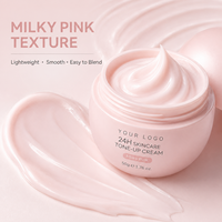 Crème Visage Éclaircissante Unifiante au Niacinamide, Correctrice de Teint, Hydratante au Céramide et Acide Hyaluronique, Effet Rose Lacté 24H