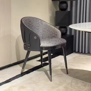 JP Robertocavalli Chaise de salle à manger en bois massif de luxe léger <span class=keywords><strong>Robert</strong></span> Lnanda Flow Bead Villa moderne plissée en cuir Net Red Design - Product Image 4