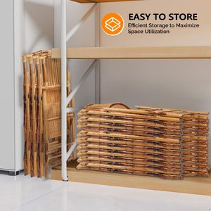 <b>Stackable</b> Foldable Durable Wedding Retail Rental Event Banquet Folding Bamboo <b>Chair</b> Wood - Product Image 4