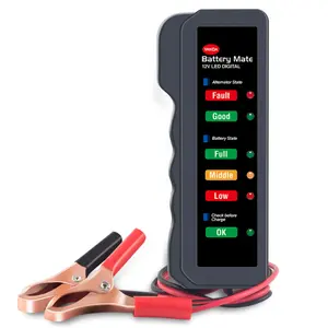 Auto 12V Battery Tester Car Digital Battery Tester with 6 LED Light for Cars and Motorcycle