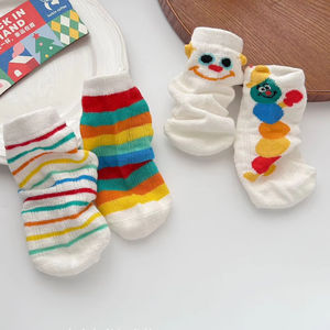 Coloré mignon enfants en gros été mince bébé chaussettes respirant maille chaussettes mignon chenille coloré chaussettes courtes - Product Image 1