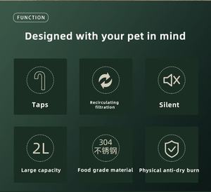 Fonte de Água para Gatos USMILEPET Nova Chegada em Aço Inoxidável com Bomba Ultra Silenciosa de 2L Dispensador Automático de Água para Cães - Product Image 5