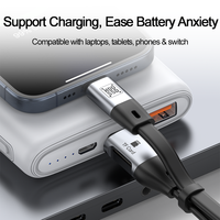 Lecteur de carte rapide 2 en 1, câble USB Type-C vers USB-C, prend en charge les cartes TF, charge rapide, USB 3.0 haute vitesse Gen 2, transfert de données 10 Gbps