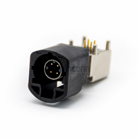 Conector Macho HSD de Alta Velocidad de 4 Pines, Código A, Montaje en PCB con Orificio Pasante para Radio Automotriz